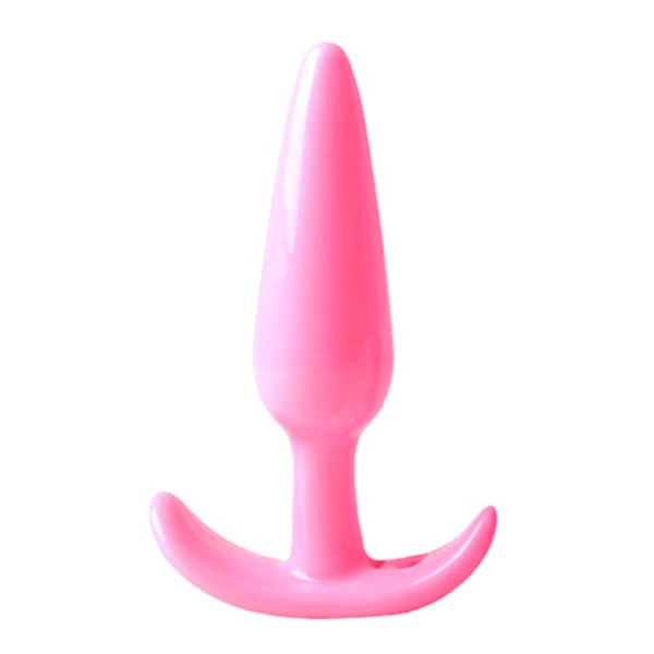 Plug anal rose souple base évasée Pocket Pleasure + 1 dosette lubrifiant 